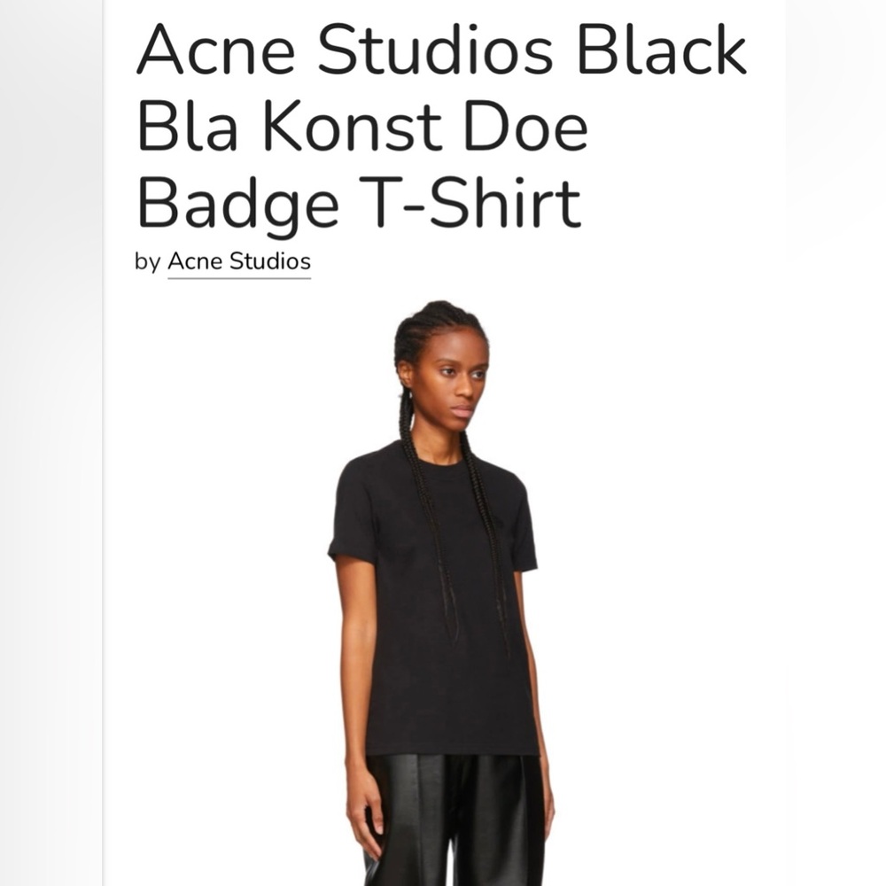 Acne Studios Acne Studios Black Bla Konst Doe Badge T-Shirt